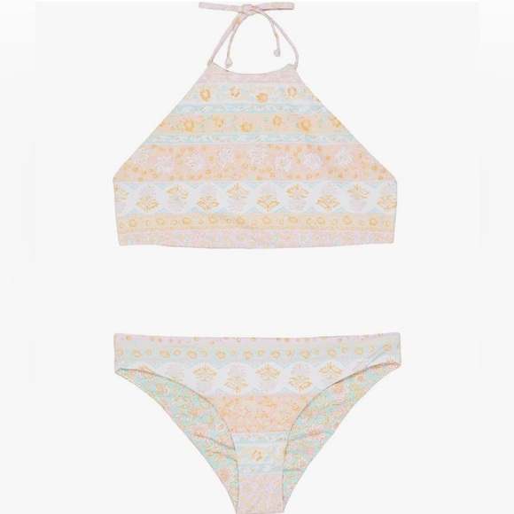 Billabong Girl's Layered with Love Reversible High Neck Two-Piece Swim Set 7 NWT - Picture 3 of 9